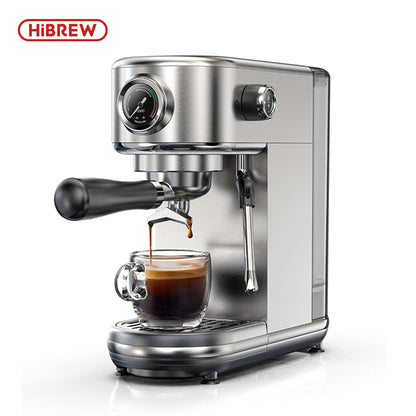 HiBREW H10B silver espresso machine front view