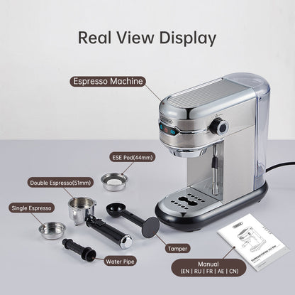 HiBREW H11 Basic Silver — machine and accessory layout