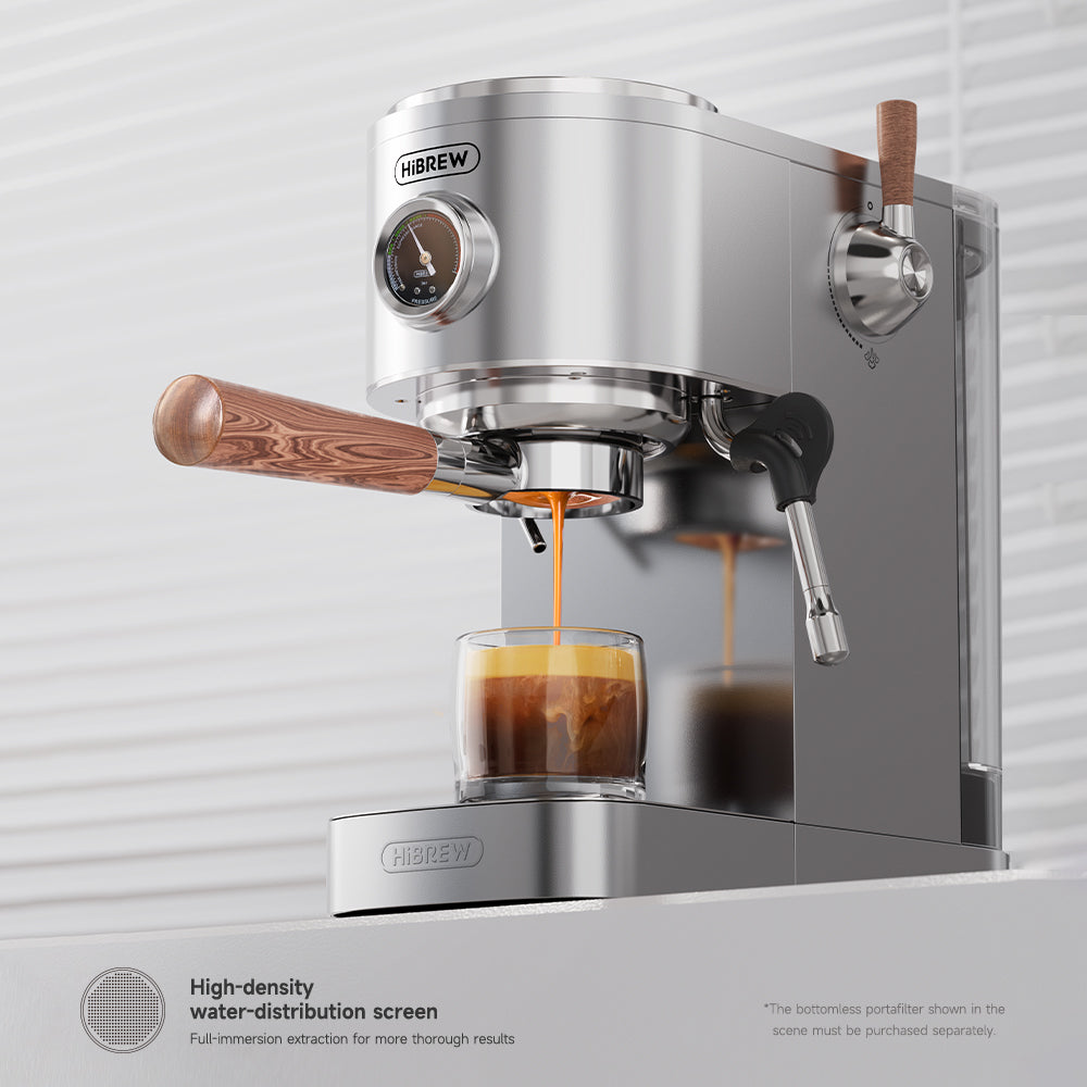 HiBREW H13 extraction with separately sold bottomless portafilter