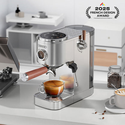 HiBREW H13 Silver espresso machine on a kitchen counter; manufacturer scene props not included