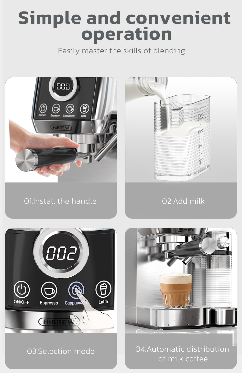 HiBREW H13A operating controls