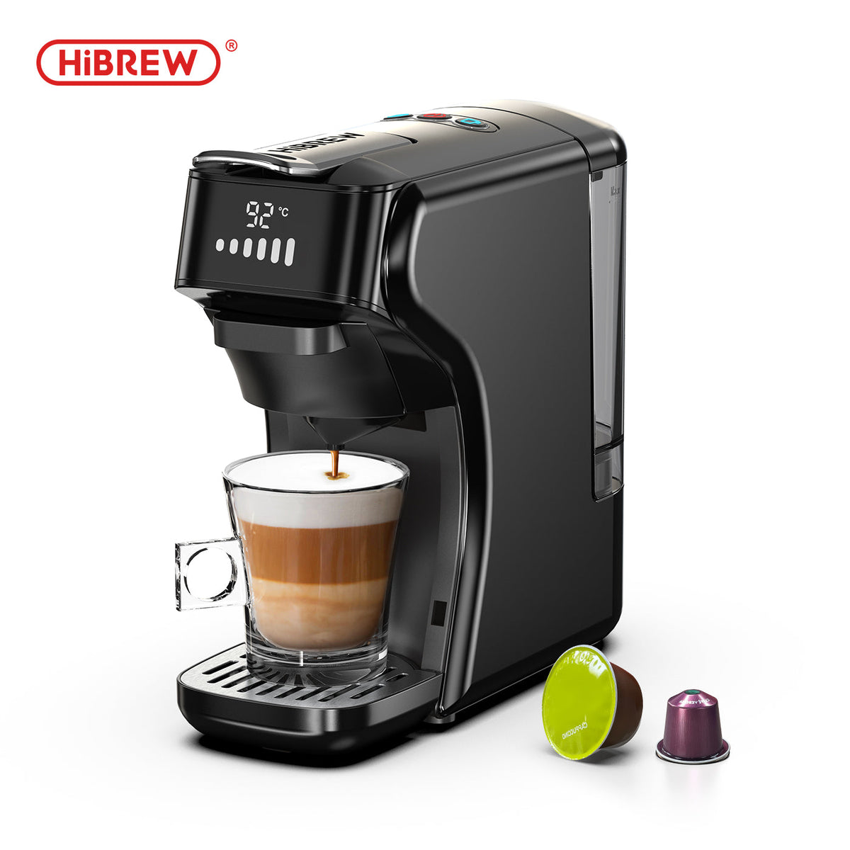 HiBREW H1B – black machine brewing espresso
