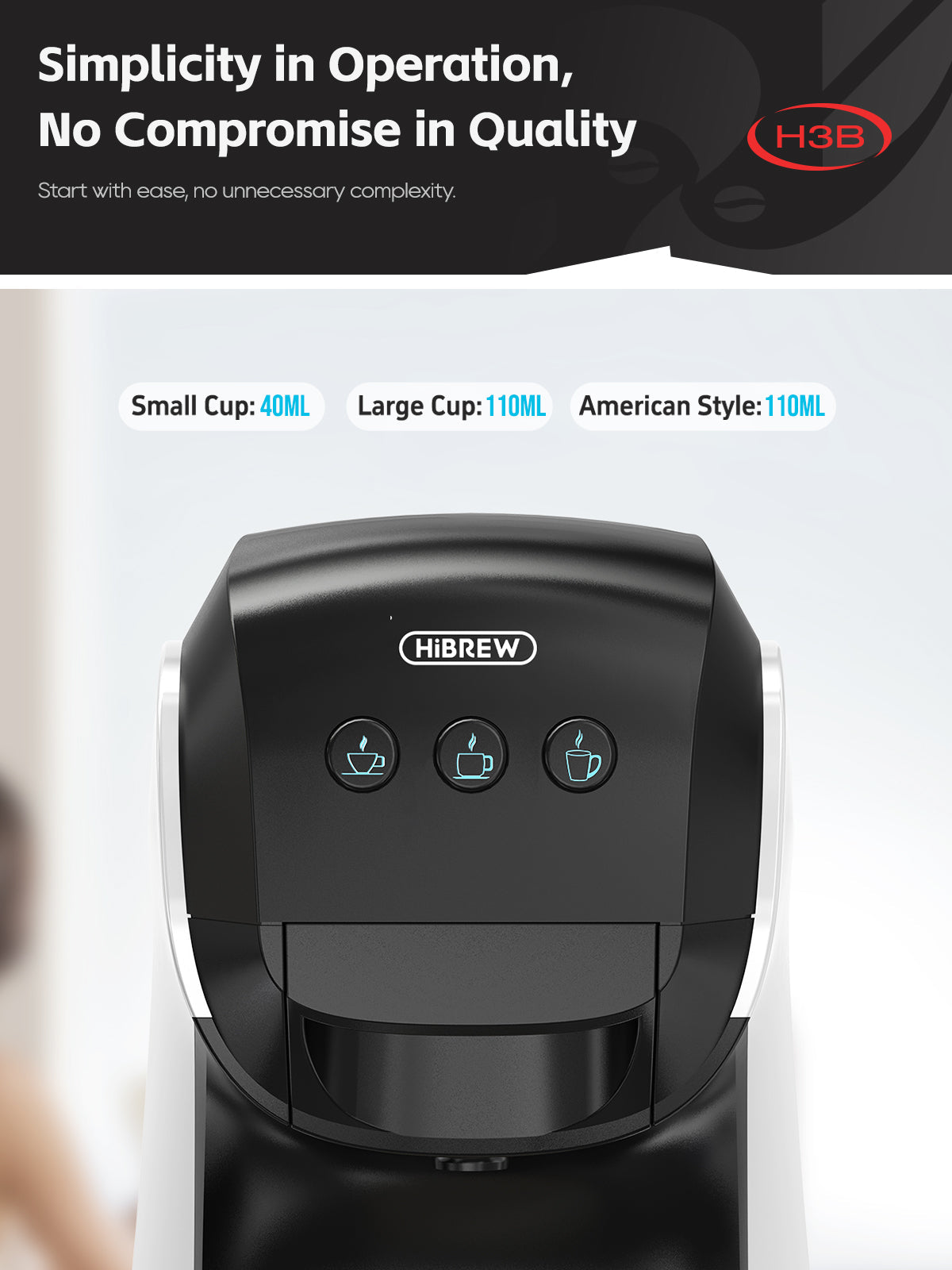 HiBREW H3B – front brew buttons
