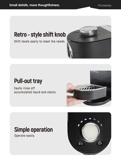 HiBREW H3C – knob and removable drip tray details