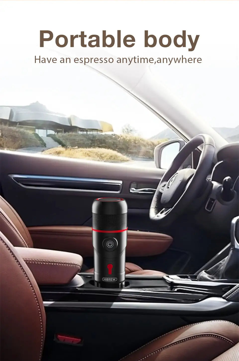 HiBREW H4 in a vehicle-use setting