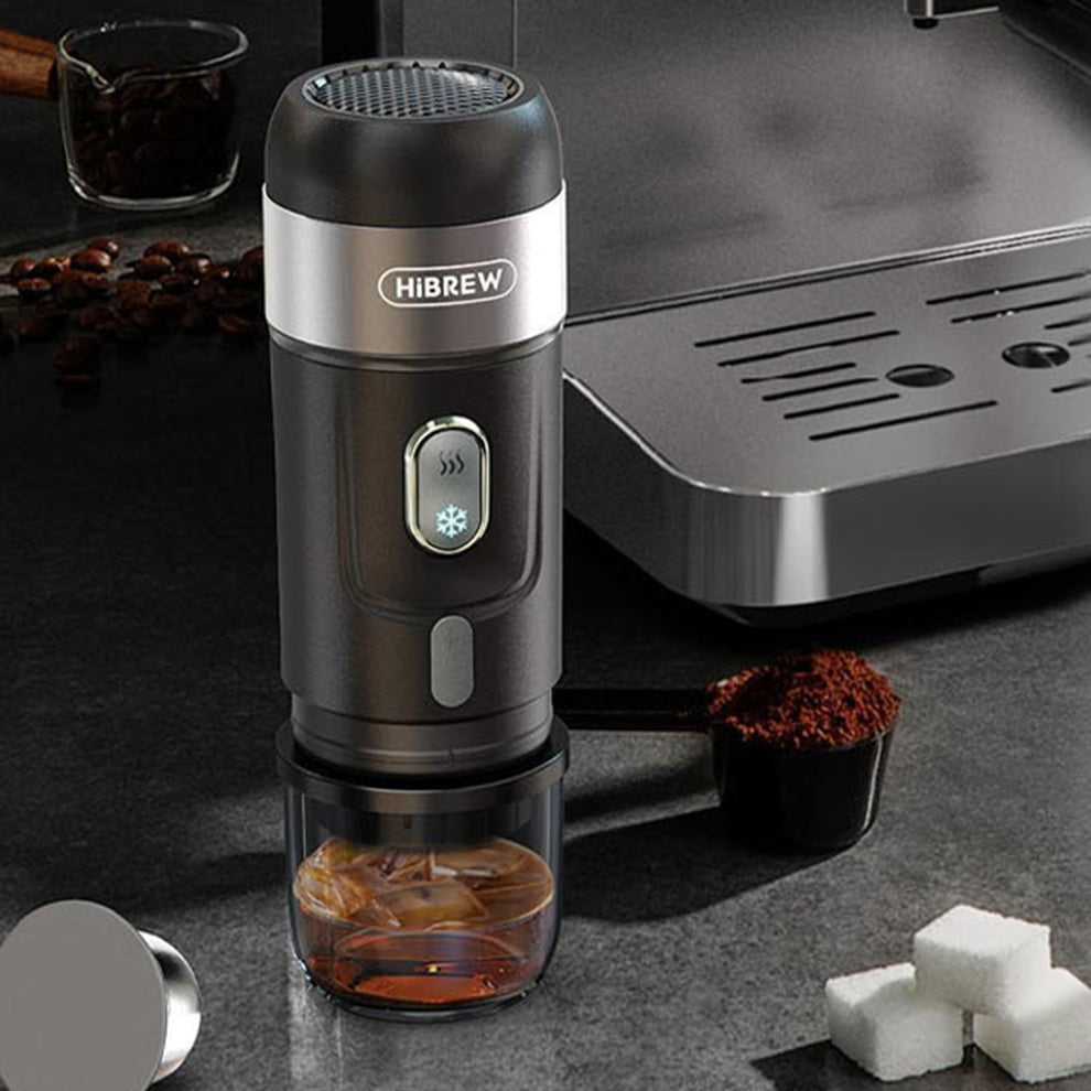 HiBREW H4A — Black brewer beside an espresso machine; second machine is a scene prop