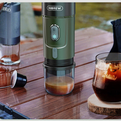 Green HiBREW H4B beside a freshly prepared drink