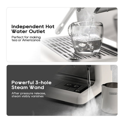 HiBREW H7B hot water outlet and steam wand