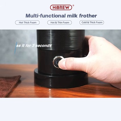 Selecting cold frothing with the HiBREW M1A control button