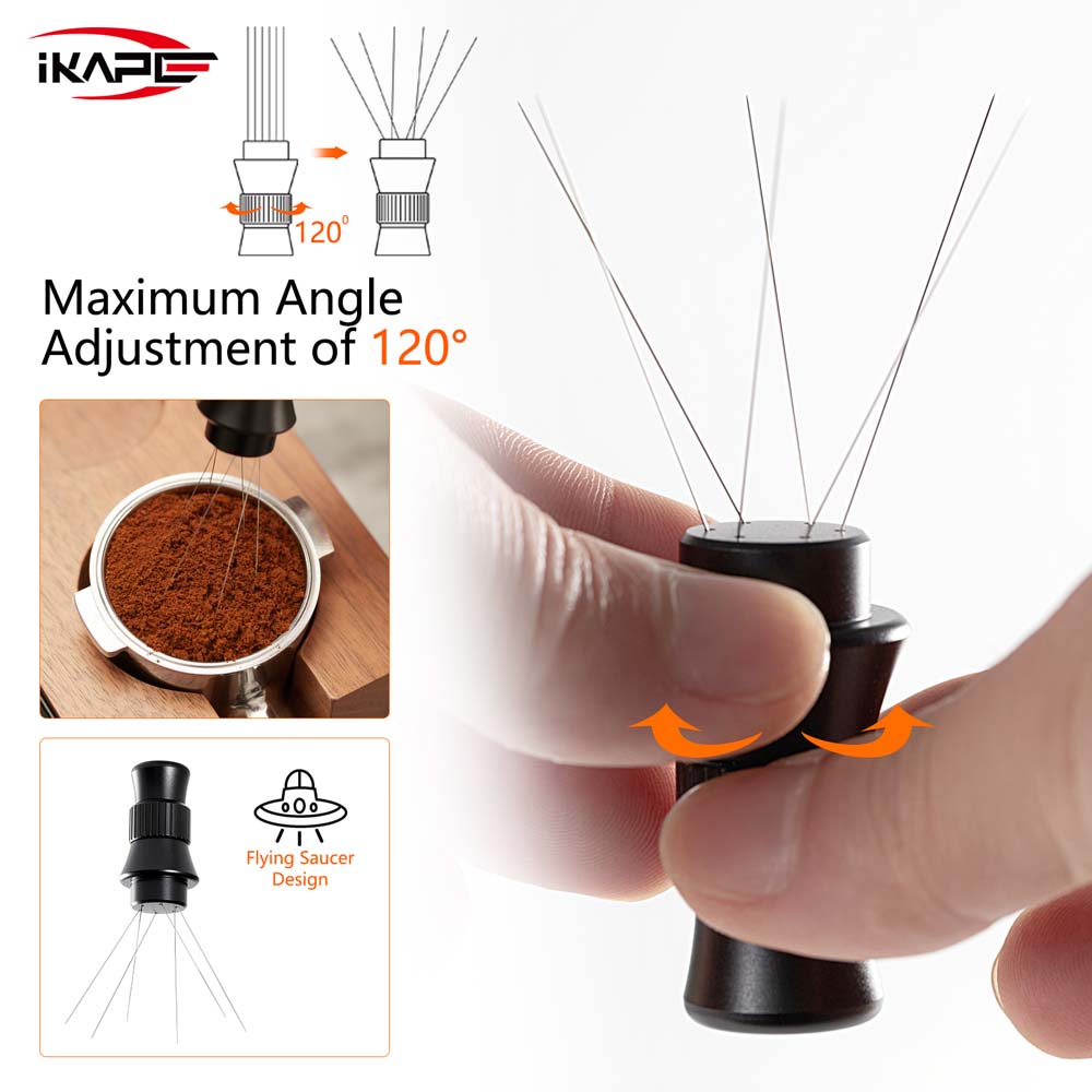 IKAPE Black adjustable WDT tool held in hand with needle-angle guide