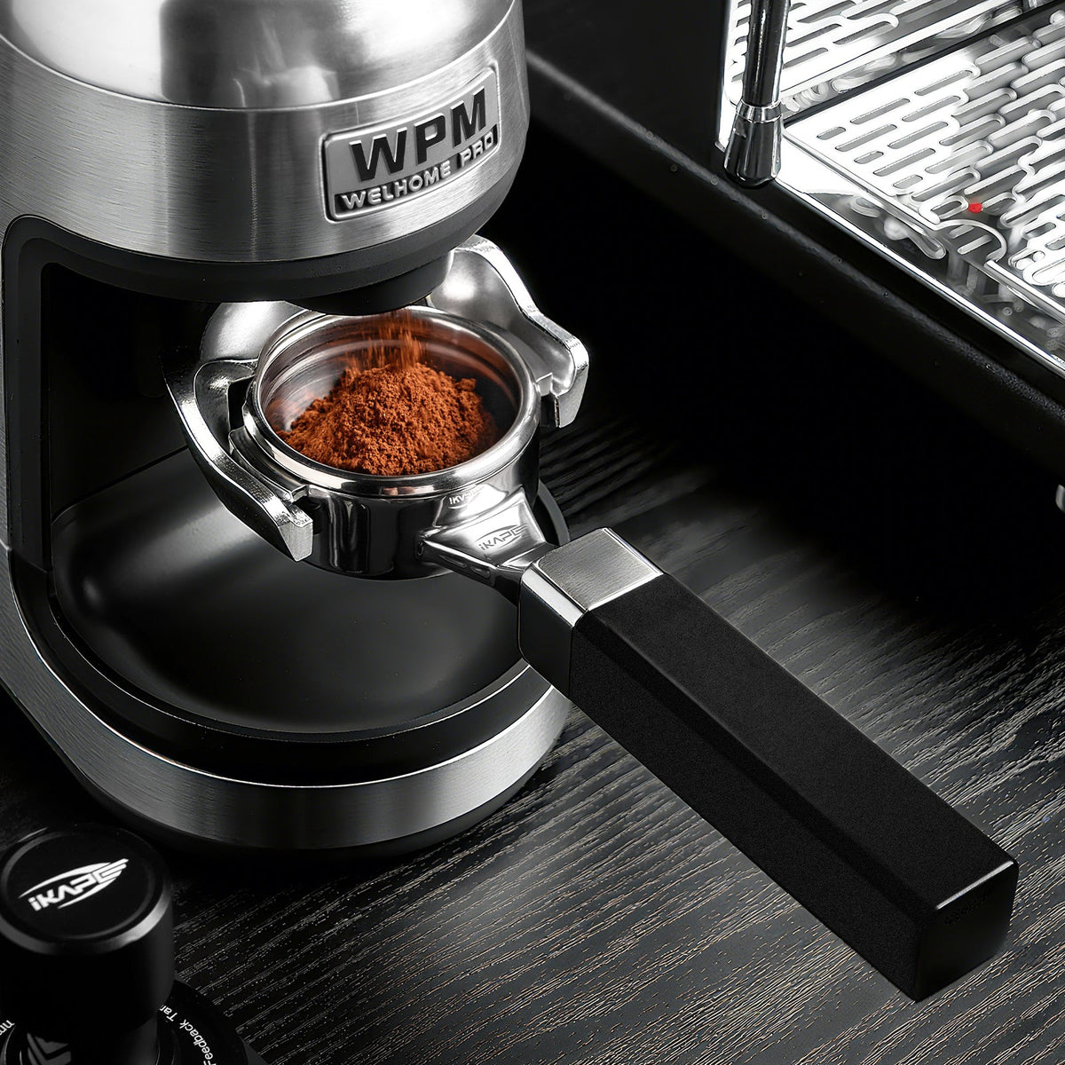 IKAPE CUBOID E61 58mm portafilter exact-model photograph 7; other equipment is not included