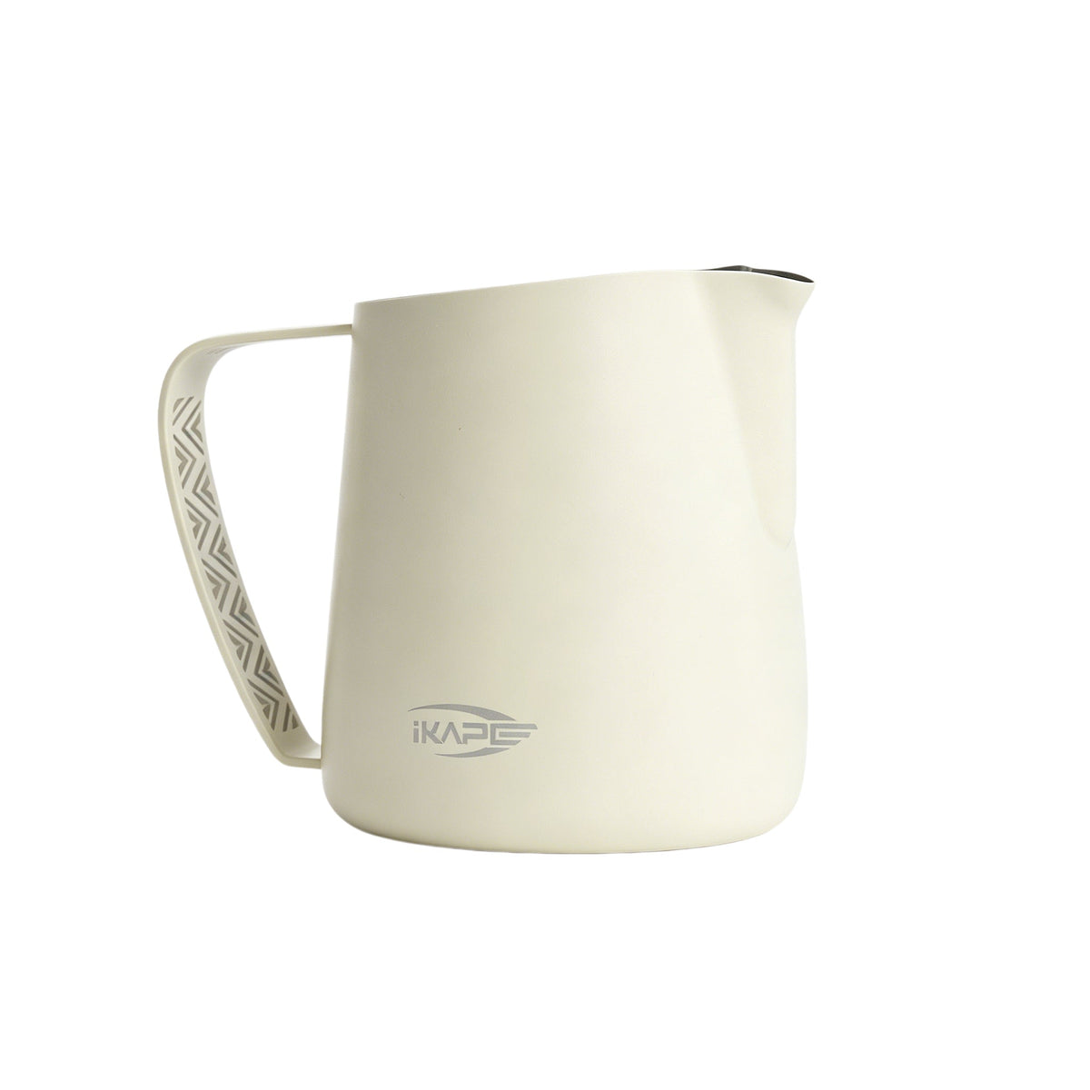 White IKAPE hollow-handle milk pitcher