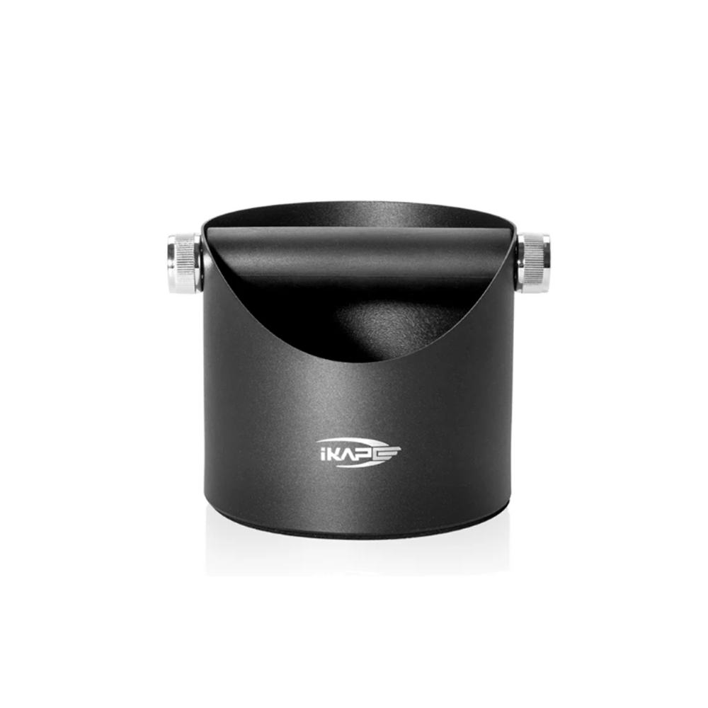 IKAPE V1 black metal espresso knock box, front view