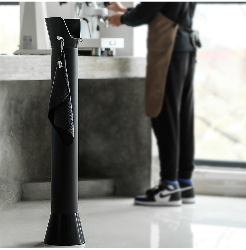 MHW-3BOMBER GB5449 black standing knock bin — full-height workstation placement
