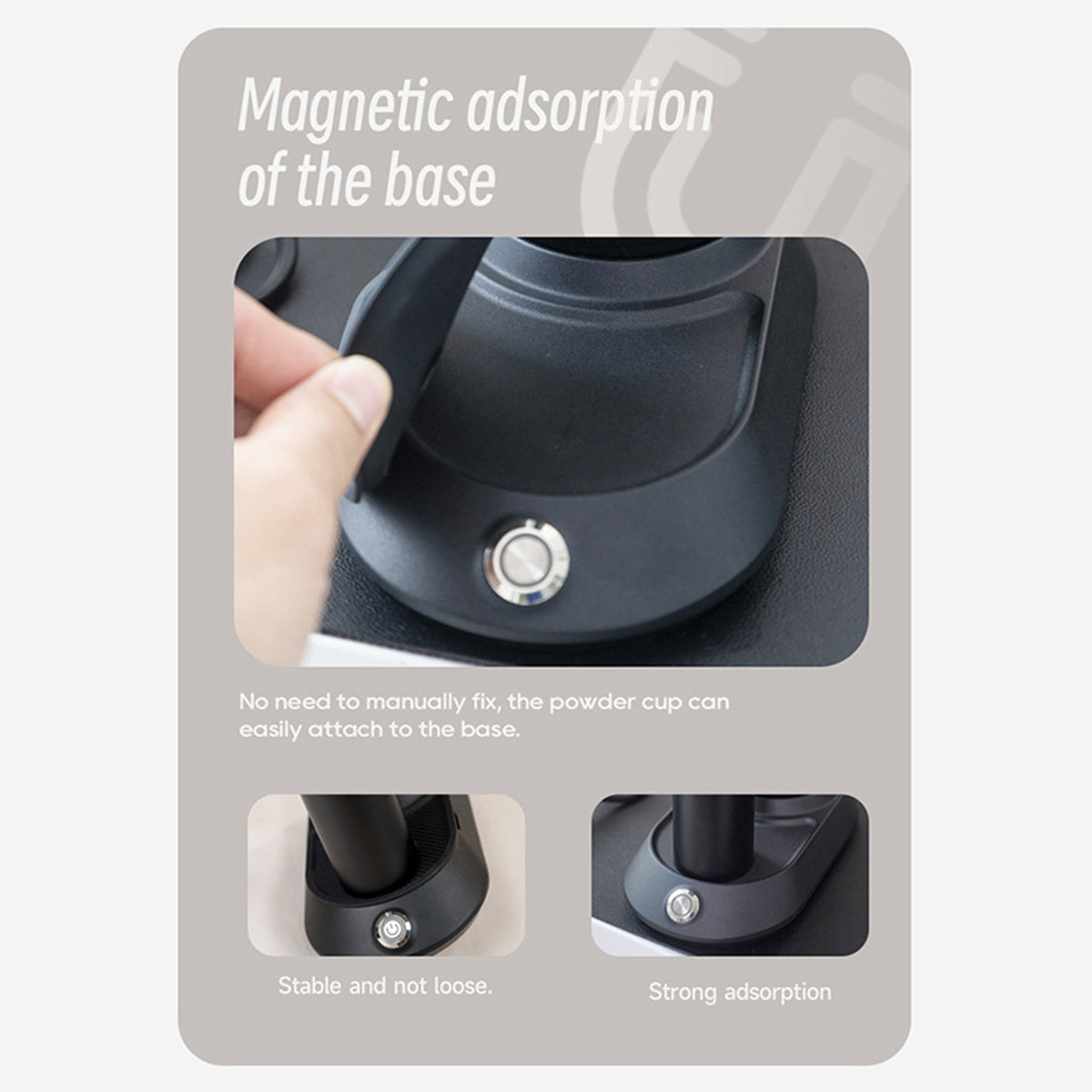 HiBREW G5 — G5 grounds-cup and magnetic base detail