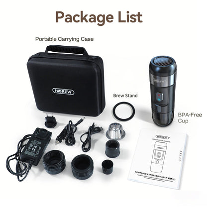 HiBREW H4A Black travel-set components and carrying case