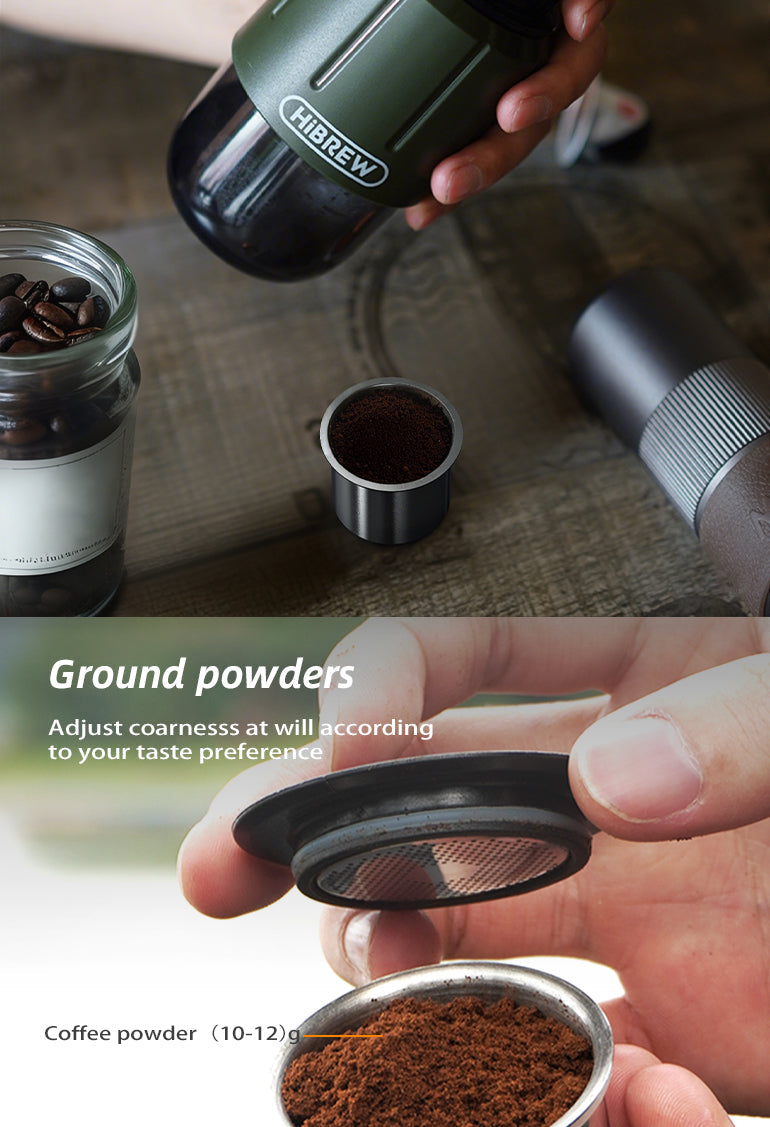 Preparing ground coffee for the HiBREW H4D filter basket