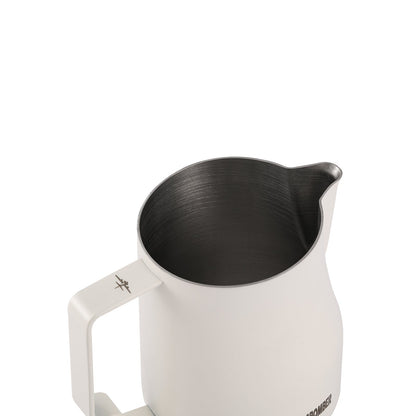 MHW-3BOMBER Turbo 450ml Off White milk pitcher, brushed interior and pouring spout