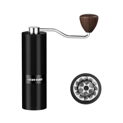 MHW-3BOMBER Racing M1 G5894B black manual grinder with steel burr detail