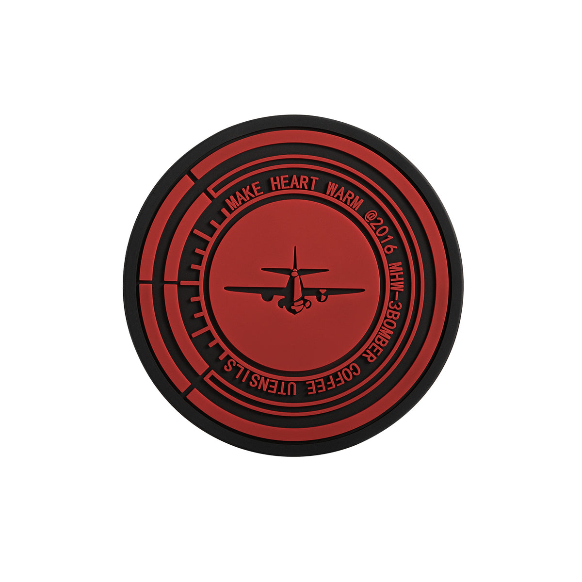 MHW-3BOMBER SP5885 red and black round silicone moka-pot mat