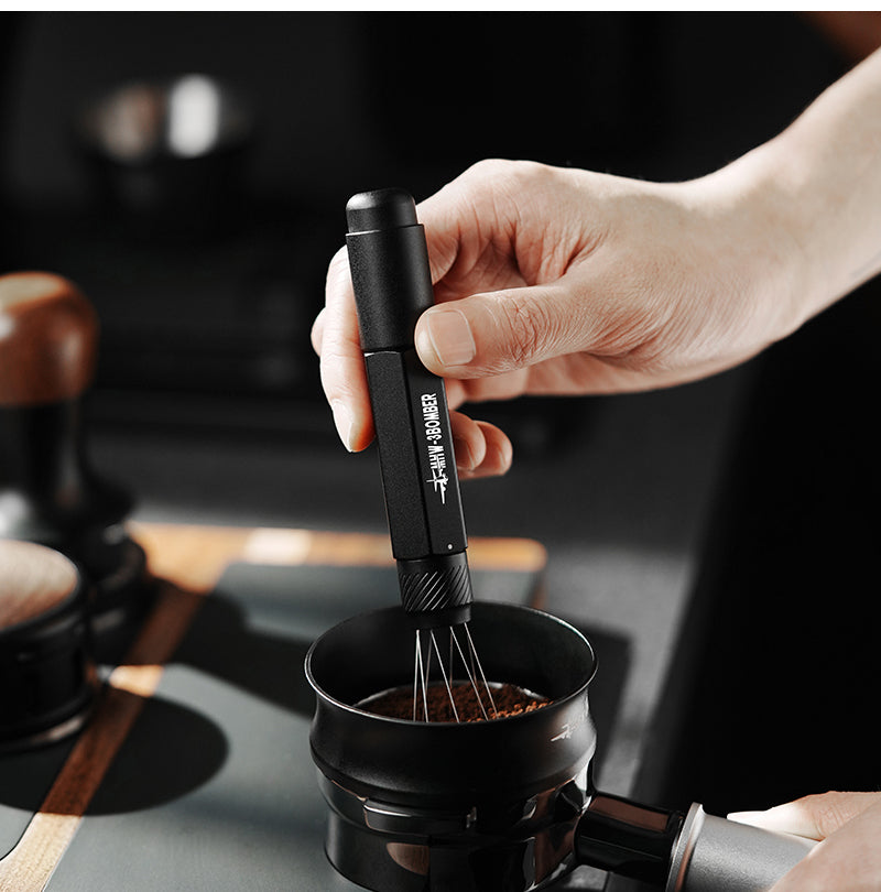 MHW-3BOMBER Lightning WDT Tool Pro T6188B Stellar Black used in a dosing funnel; scene props and extra tools are not included