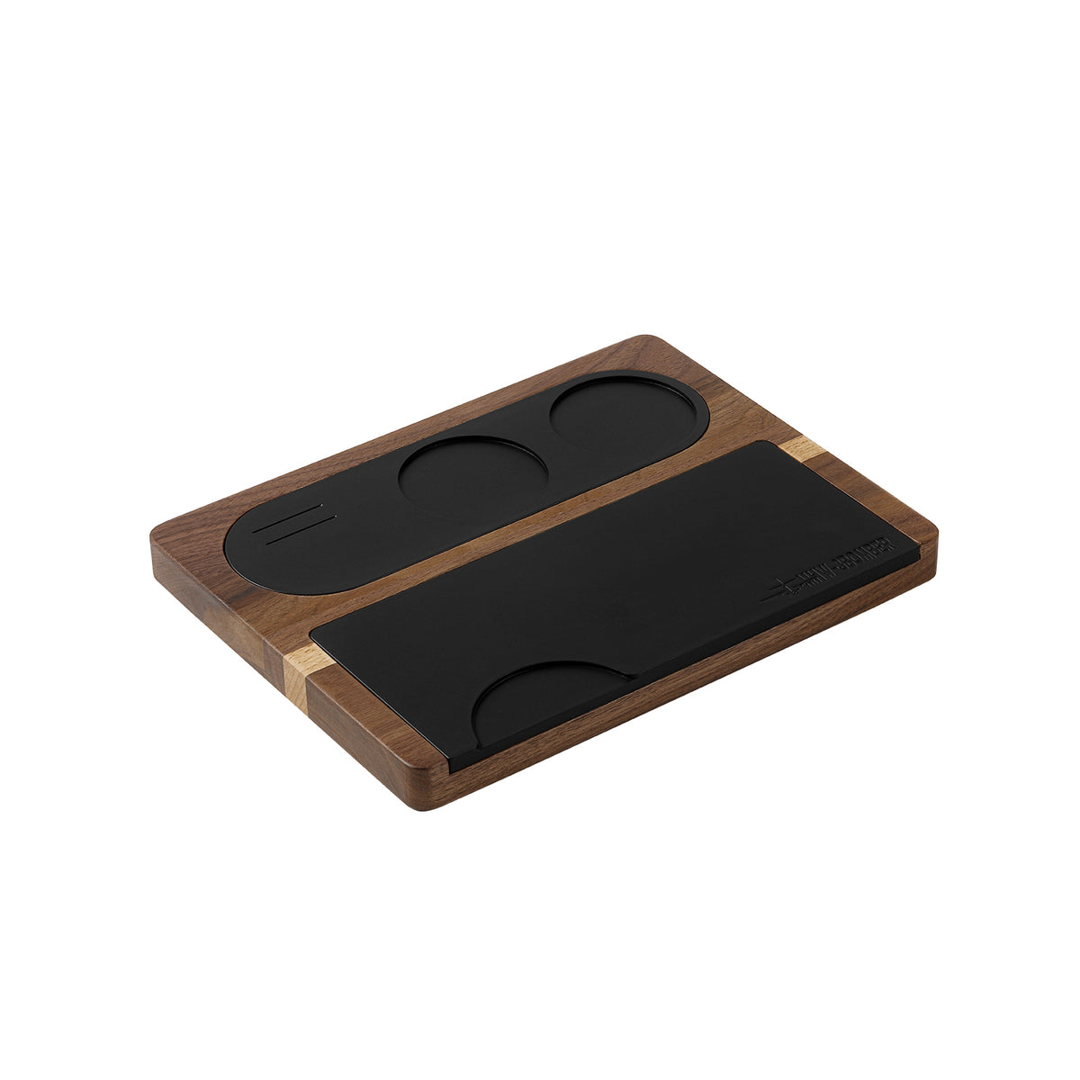 MHW-3BOMBER TS5151 wood tamping base with black pads and round tool rests